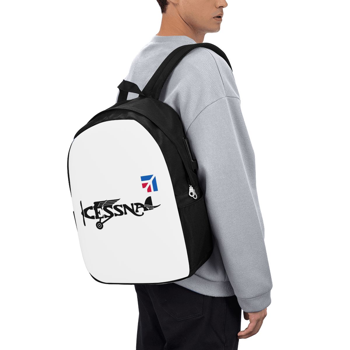 Laptop Bag - กระเป๋าเป้สะพายหลังโลโก้เซสนากระเป๋าใส่โน๊ตบุ๊คสำหรับเดินทางคอมพิวเตอร์กระเป๋านักเรียนวิทยาลัยกระเป๋าใส่แล็ปท็อปกระเป๋าสะพายสำหรับผู้ชายผู้หญิง