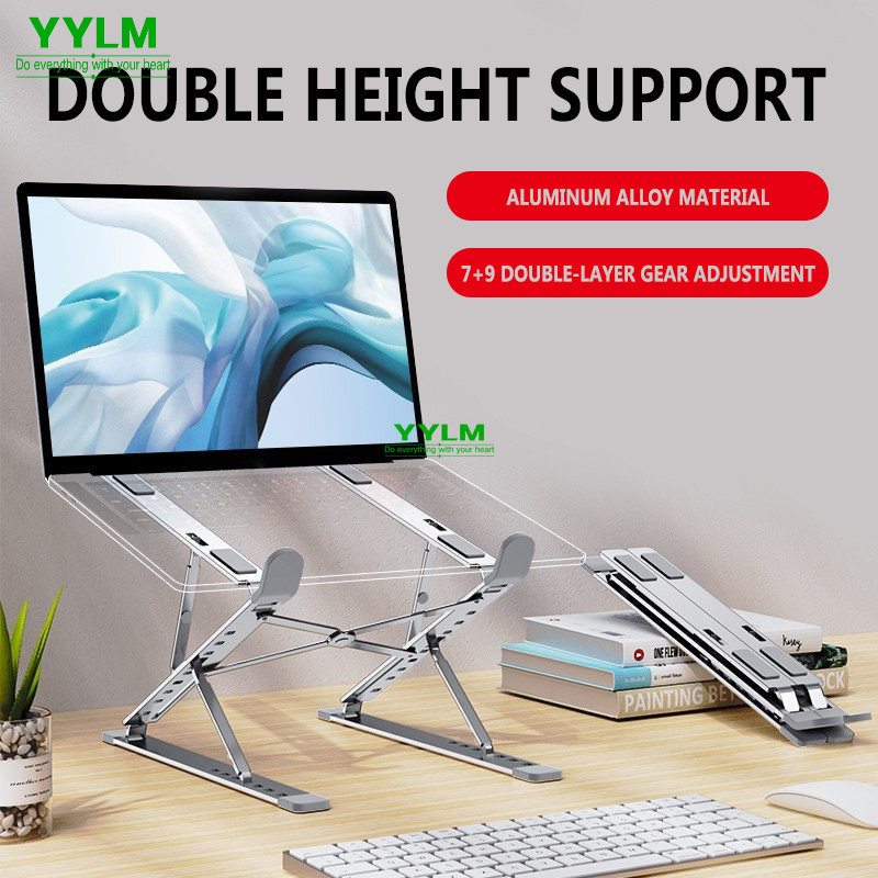 Laptop Cooling Pad - YYLM N8 ขาตั้งแล็ปท็อปอลูมิเนียมสําหรับ MacBook ปรับได้แบบพกพา Stabe