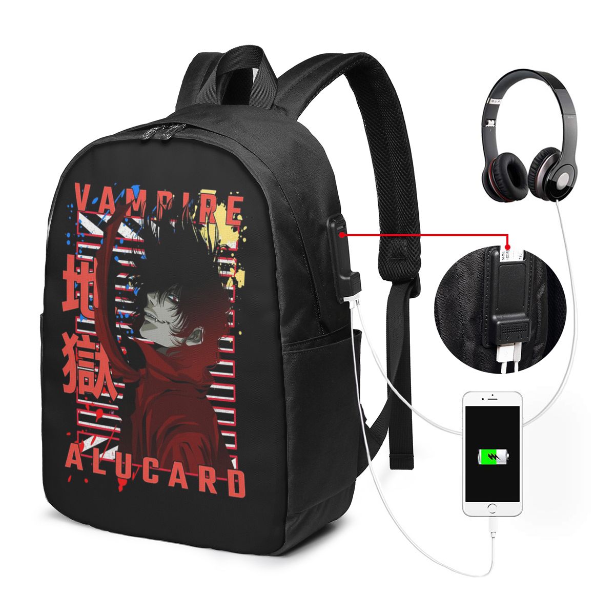 Laptop Bag - อัลคาคาร์ด เฮลซิง มังก้ากระเป๋าเป้สะพายหลังกระเป๋าใส่โน๊ตบุ๊คสำหรับเดินทางคอมพิวเตอร์กระเป๋านักเรียนนักศึกษากระเป๋าสะพายแล็ปท็อปสำหรับผู้ชายผู้หญิง