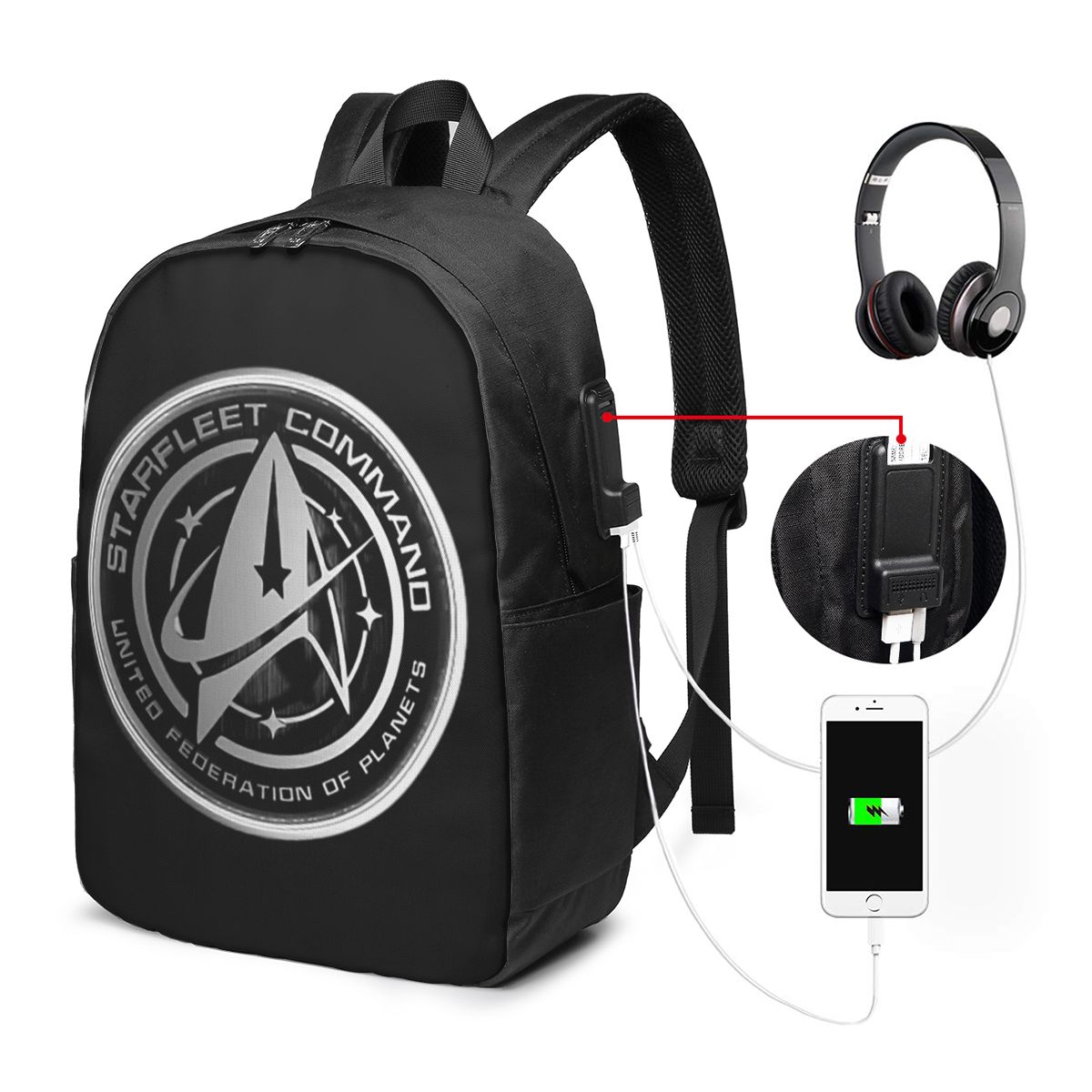Laptop Bag - สตาร์ เทรคส์ซีรีส์ละครวิทยาศาสตร์และนิยายวิทยาศาสตร์ กระเป๋าเป้สะพายหลัง กระเป๋าใส่โน๊ตบุ๊ค กระเป๋าคอมพิวเตอร์ กระเป๋านักเรียน