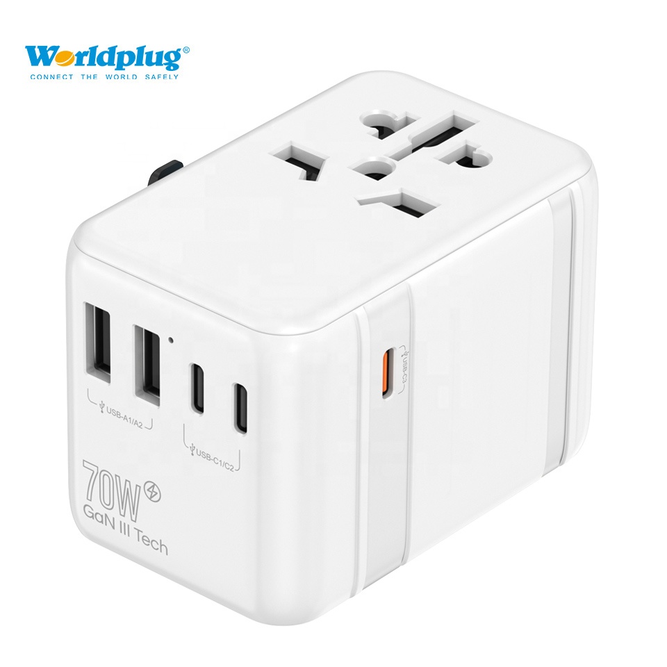Laptop Charger - อะแดปเตอร์แปลงไฟแบบสากลสำหรับใช้ทั่วโลก พร้อมพอร์ต USB สำหรับชาร์จโทรศัพท์มือถือ แล็ปท็อป และอุปกรณ์อื่นๆ