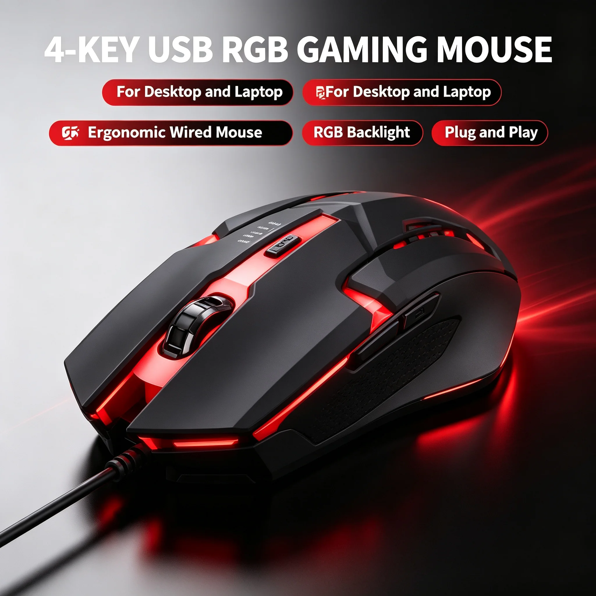 เมาส์เกมมิ่งแบบมีสาย USB สำหรั - Laptop Mouse บทวิจารณ์และราคา