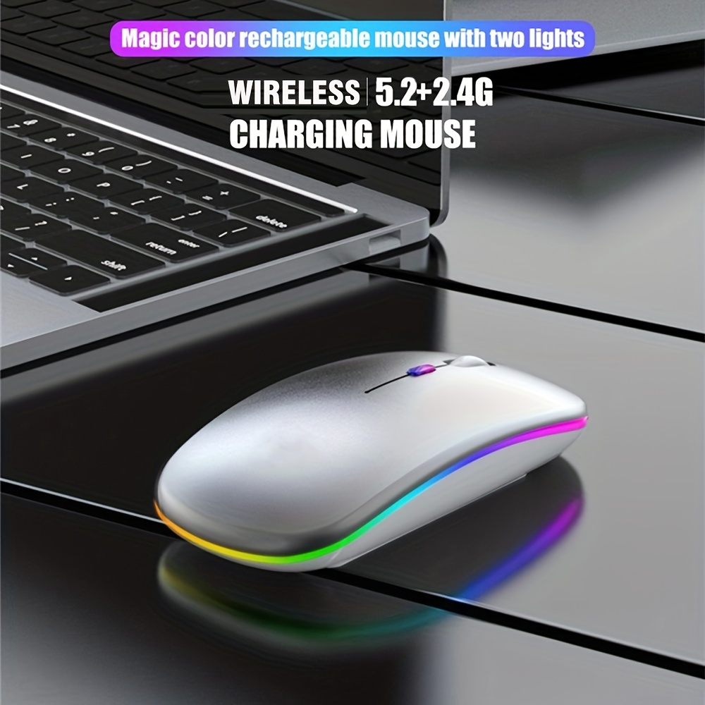 เมาส์ไร้สาย RGB ชาร์จ USB 2.4G - Laptop Mouse บทวิจารณ์และราคา