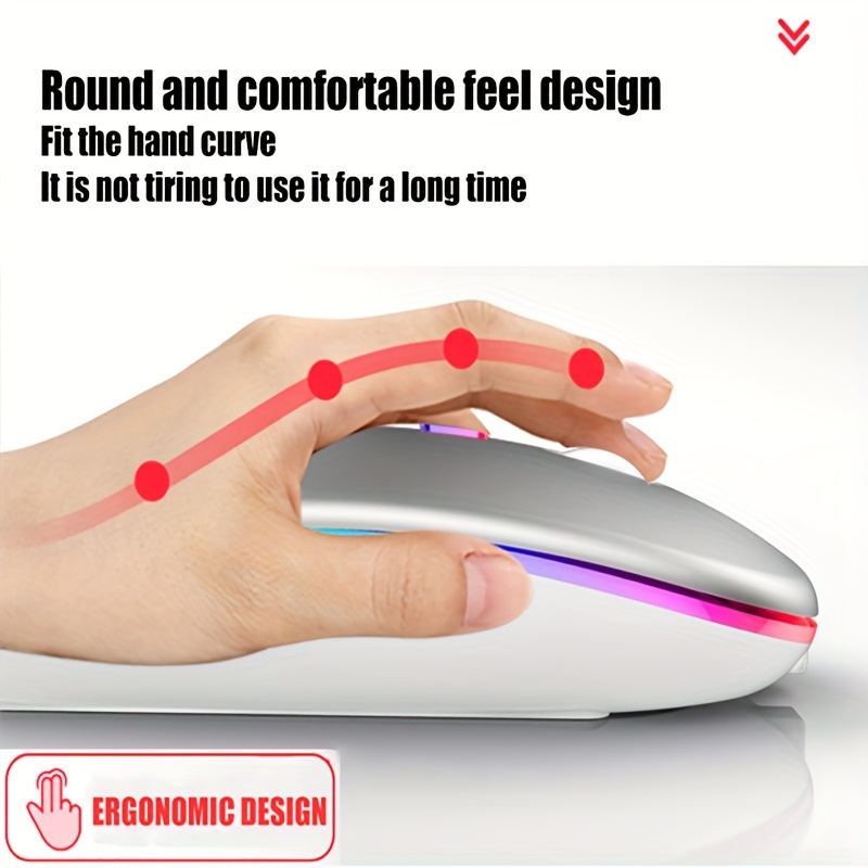 เมาส์ไร้สาย RGB ชาร์จ USB 2.4G - Laptop Mouse บทวิจารณ์และราคา